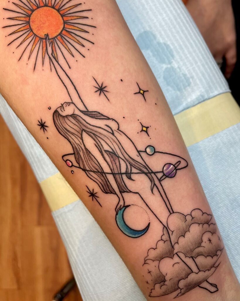 11+ Meaningful Moon And Stars Tattoo Ideas That Will Blow Your Mind! 14 Meaningful Feminine Moon And Stars Tattoo