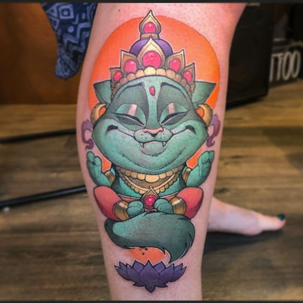 12+Zen Tattoo Ideas To Inspire You 17 Meditating Cat Tattoo