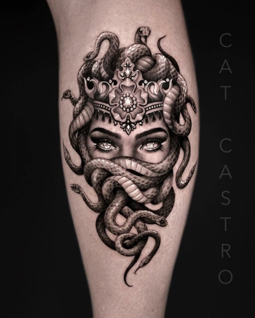 10+ Mens Calf Tattoo Ideas That Will Blow Your Mind! 18 Medusa Leg Sleeve Tattoo