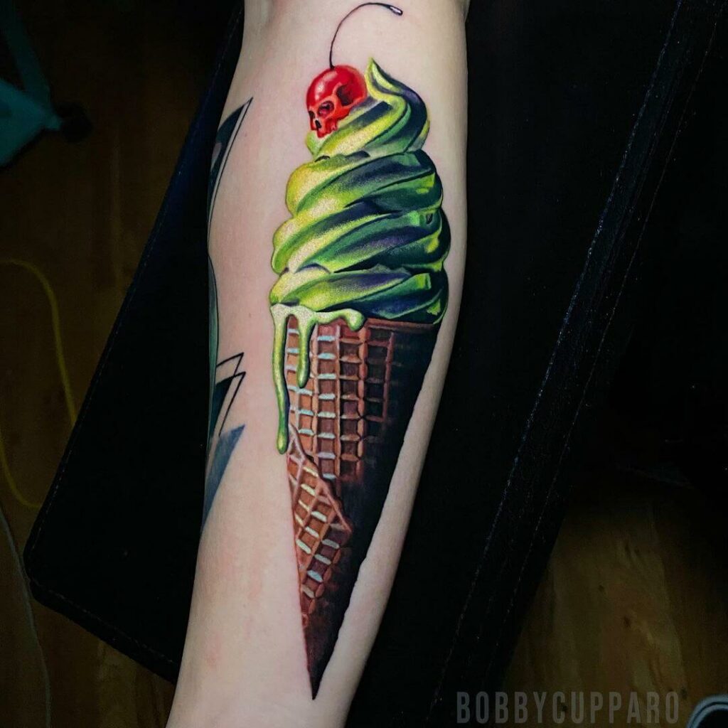 11+ Ice-Cream Tattoo Ideas You Have To See To Believe! 12 Melting Lime Ice Cream Tattoo