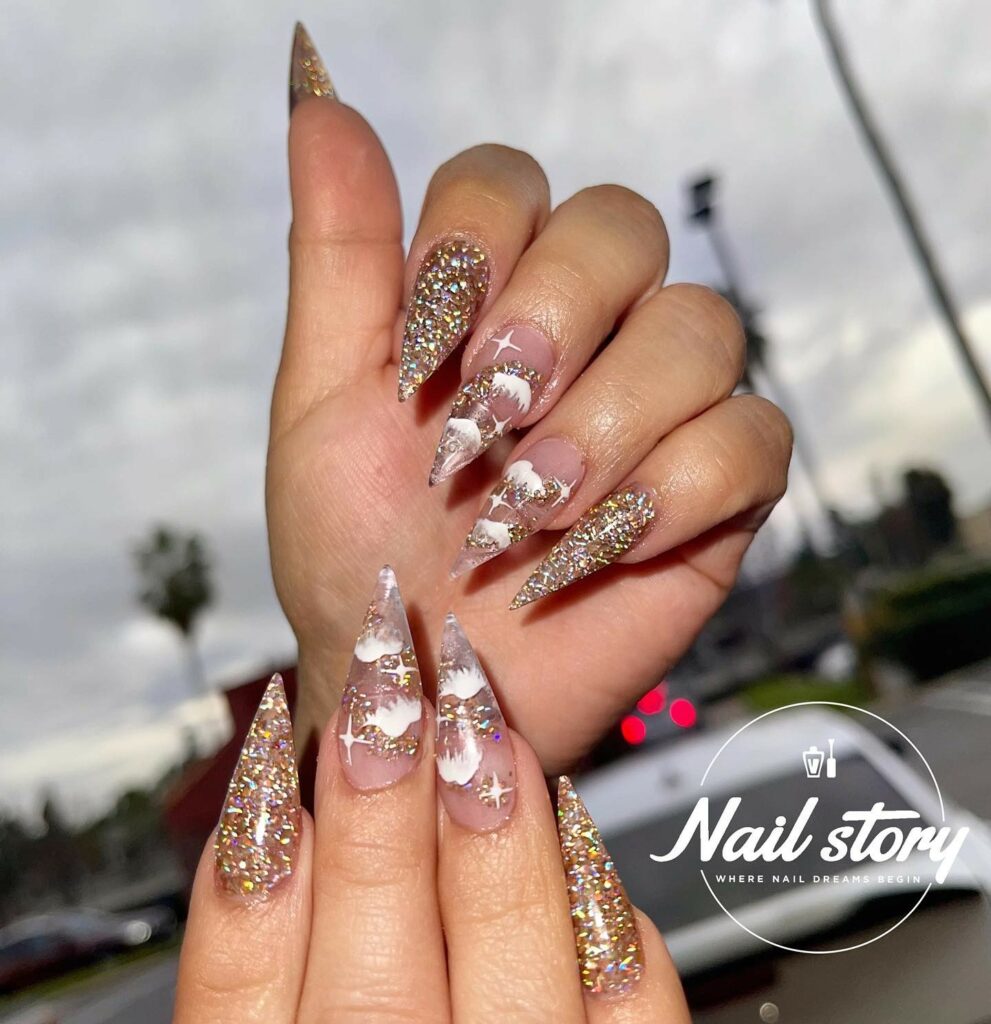 35 Latest Short Stiletto Nail Ideas to Try in 2024! 36 Sparkling Accents on Short Stiletto Nails