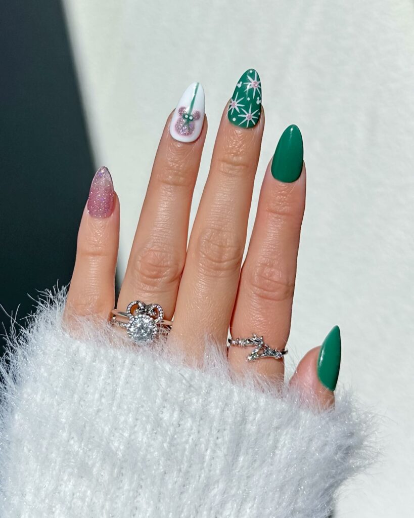 Immerse in Magic with 33 Disney Christmas Nail Ideas in 2024 42 Classic Mickey Mouse Disney Christmas Nails