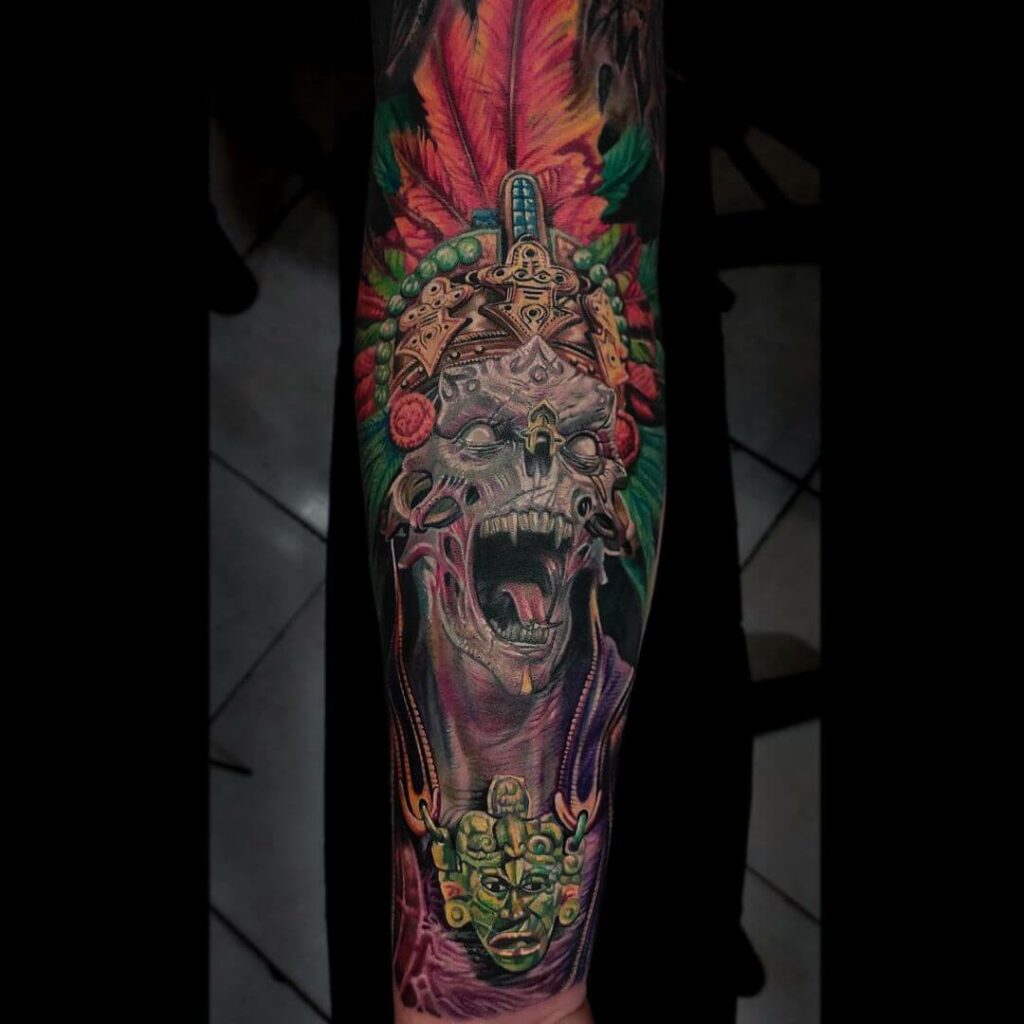 10+ Dark Skull Tattoo Ideas That Will Blow Your Mind! 16 Mictantecuhtli Inspired Skull Tattoo