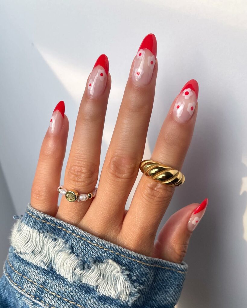 Explore 40 Red French Tip Nail Designs for 2024 26 Midas Touch red french nails