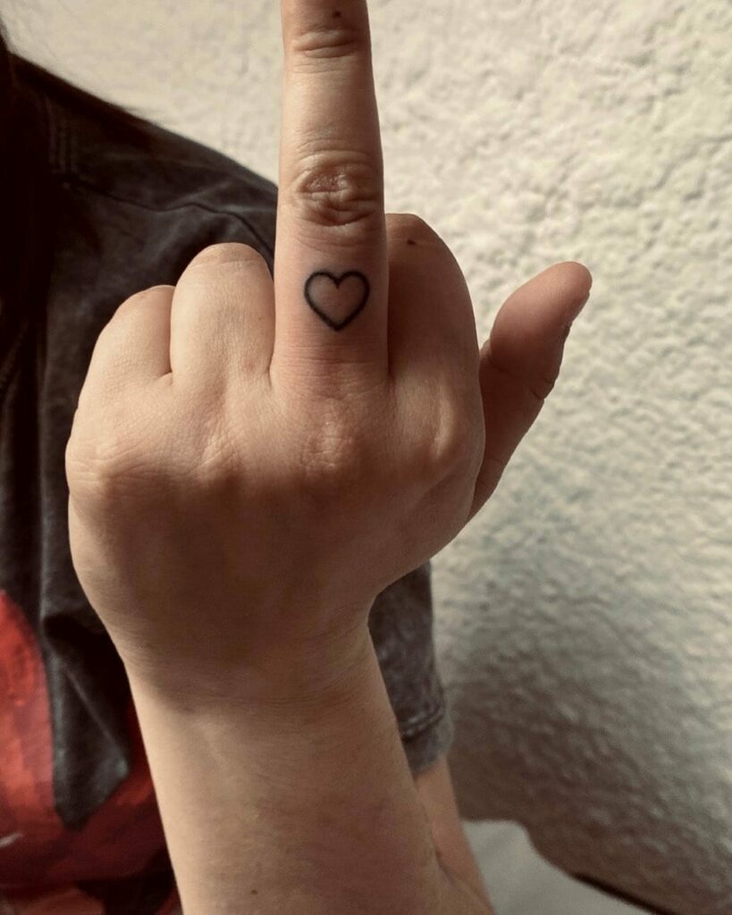 17+ Finger Heart Tattoo Ideas To Inspire You! 15 Middle Finger Heart Tattoo