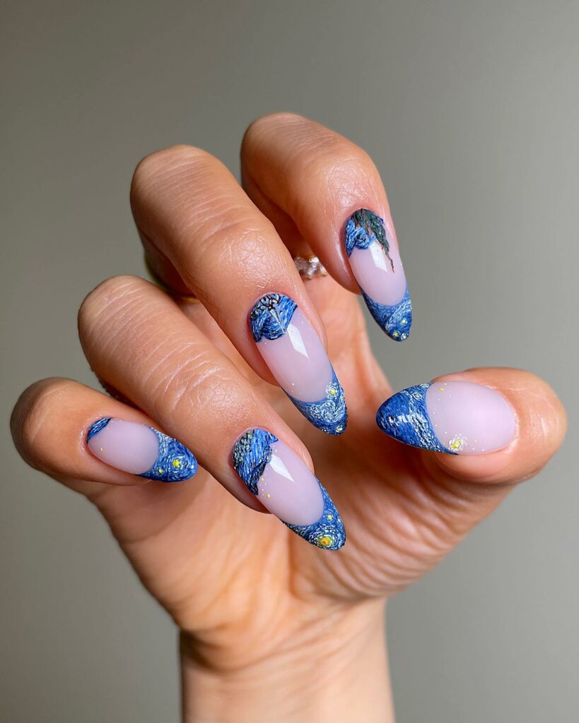 39 Latest Pink and Blue Nail Designs To Try in 2024! 43 Midnight Blue Starry Skies
