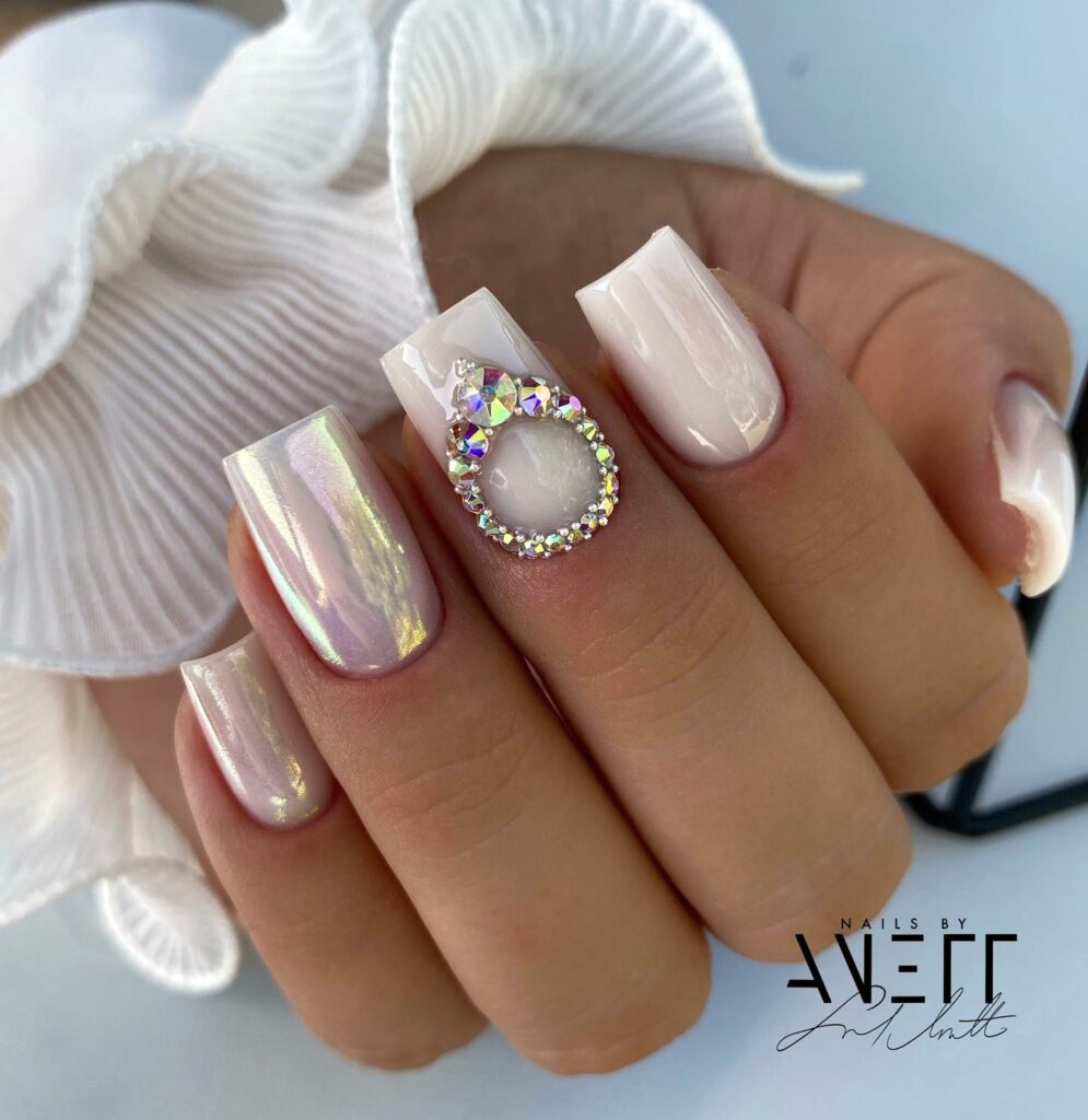 25 Latest Cloud Nails Designs To Try In 2024! 23 Square-Cut Milky Cloud Nails