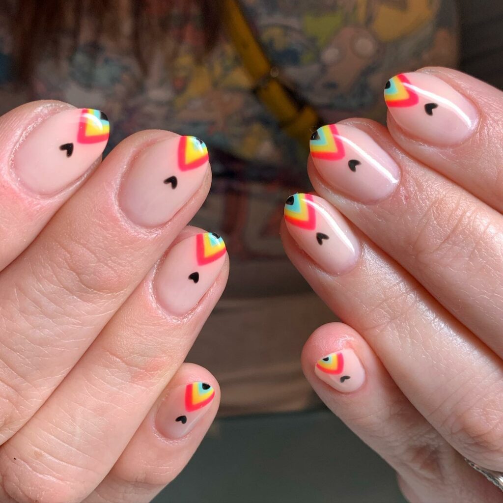 Try Out 40 Simple and Elegant Nail Designs for 2024 48 Mini Rainbows nails