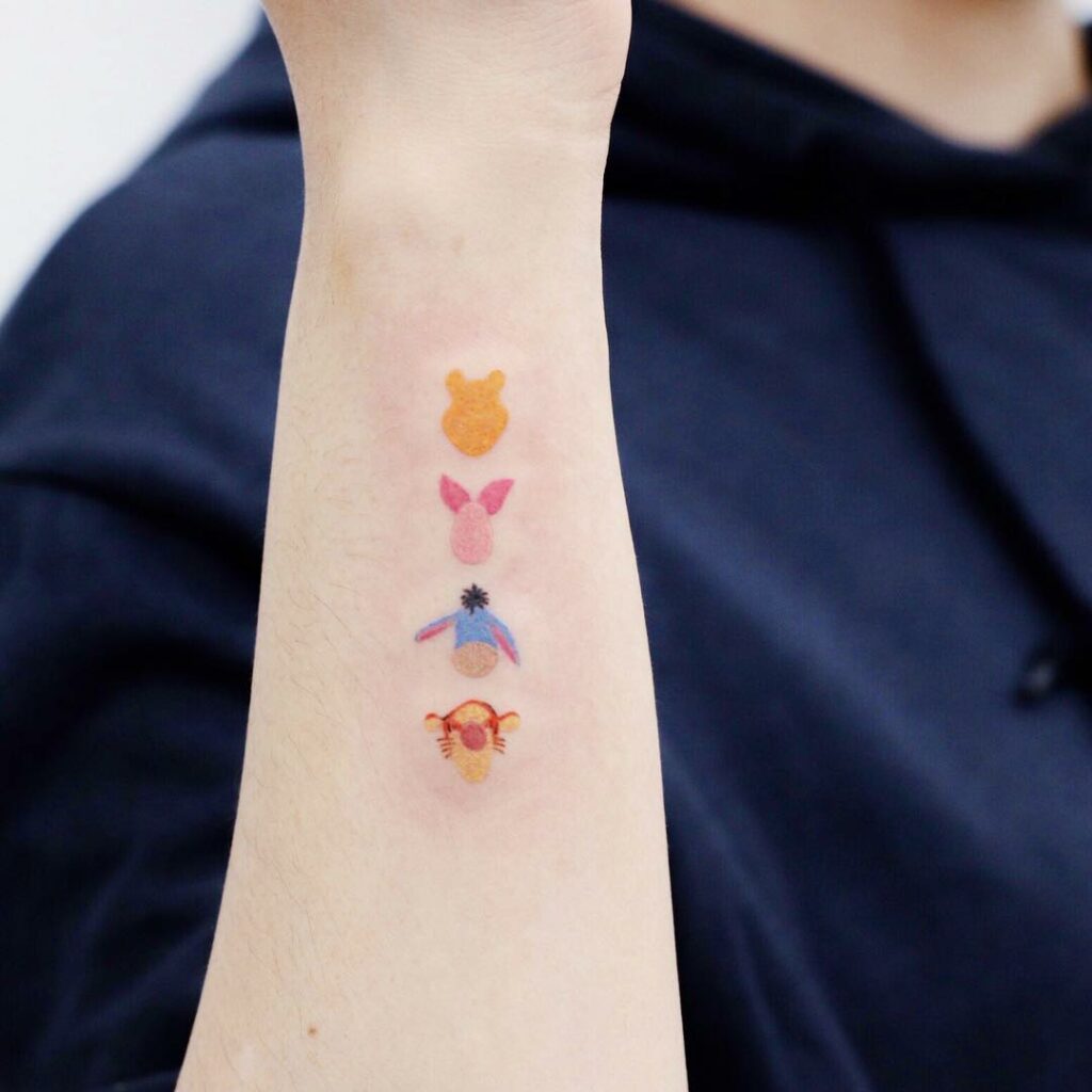 10+ Eeyore Tattoo Ideas You'll Have To See To Believe! 13 Miniature Eeyore Tattoo With Winnie The Pooh