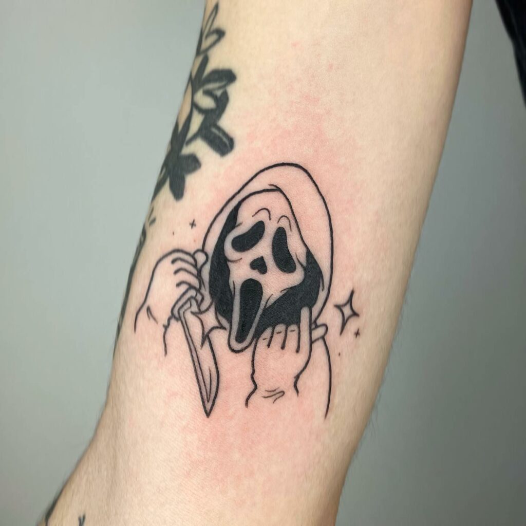 11+ Scream Tattoo Ideas That Will Blow Your Mind! 11 Minimal Tattoo Designs Based On The Movie 'Scream'