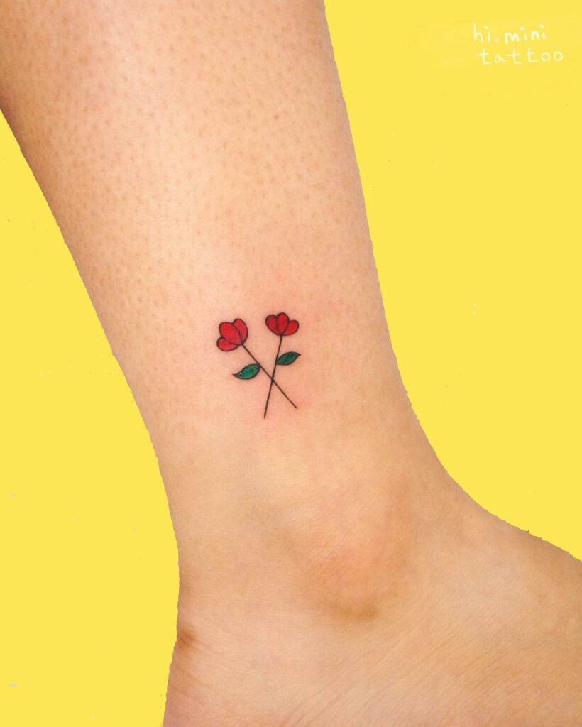 10+ Ankle Flower Tattoo Ideas That Will Blow Your Mind! 15 Minimalist Ankle Flower Tattoo
