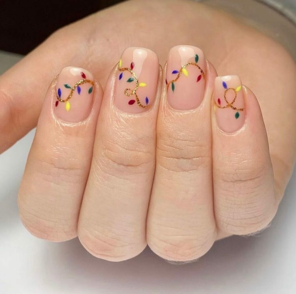 Illuminate Your Nails with 20 Christmas Lights Nail Ideas in 2024 26 Minimalist Christmas Lights Nails