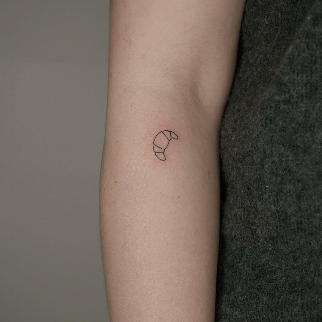 11+ Croissant Tattoo Ideas That Will Blow Your Mind! 16 Minimalist Croissant Tattoo