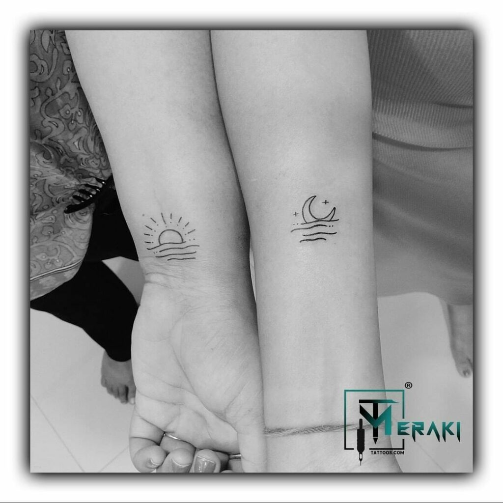 10+ Sun And Moon Tattoo Matching That Will Blow Your Mind! 13 Minimalist Sun And Moon Tattoo ideas