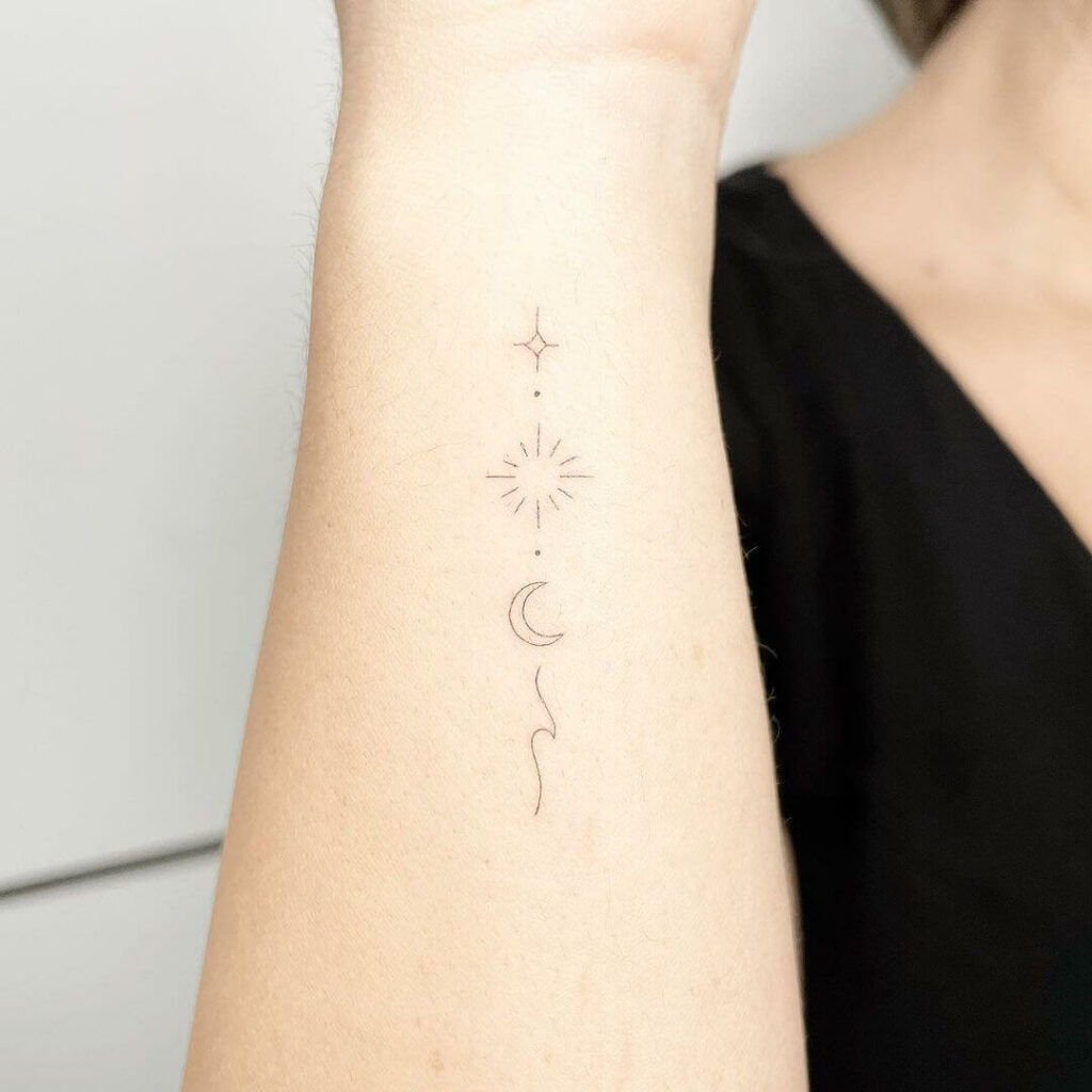 12+ Minimalist Star Tattoo Ideas To Inspire You! 18 Minimalist Sun Moon Star Tattoo