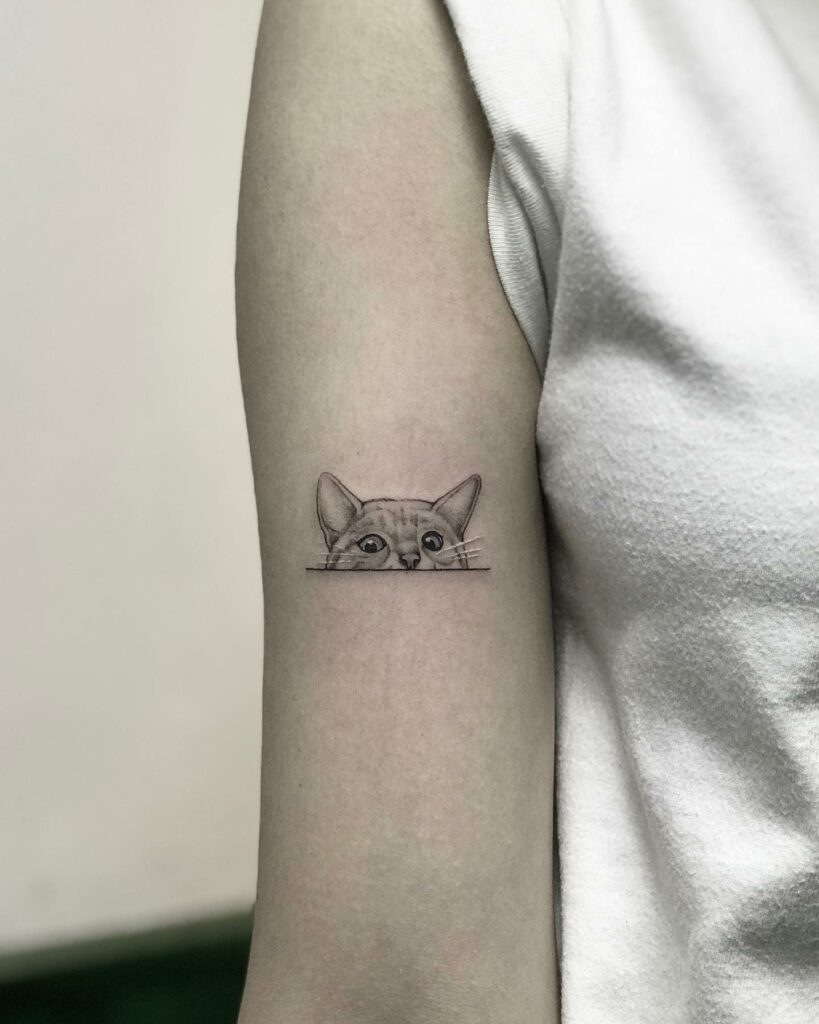 11+ Small Cat Tattoo Ideas That Will Blow Your Mind! 14 Minimalistic Cat Tattoo