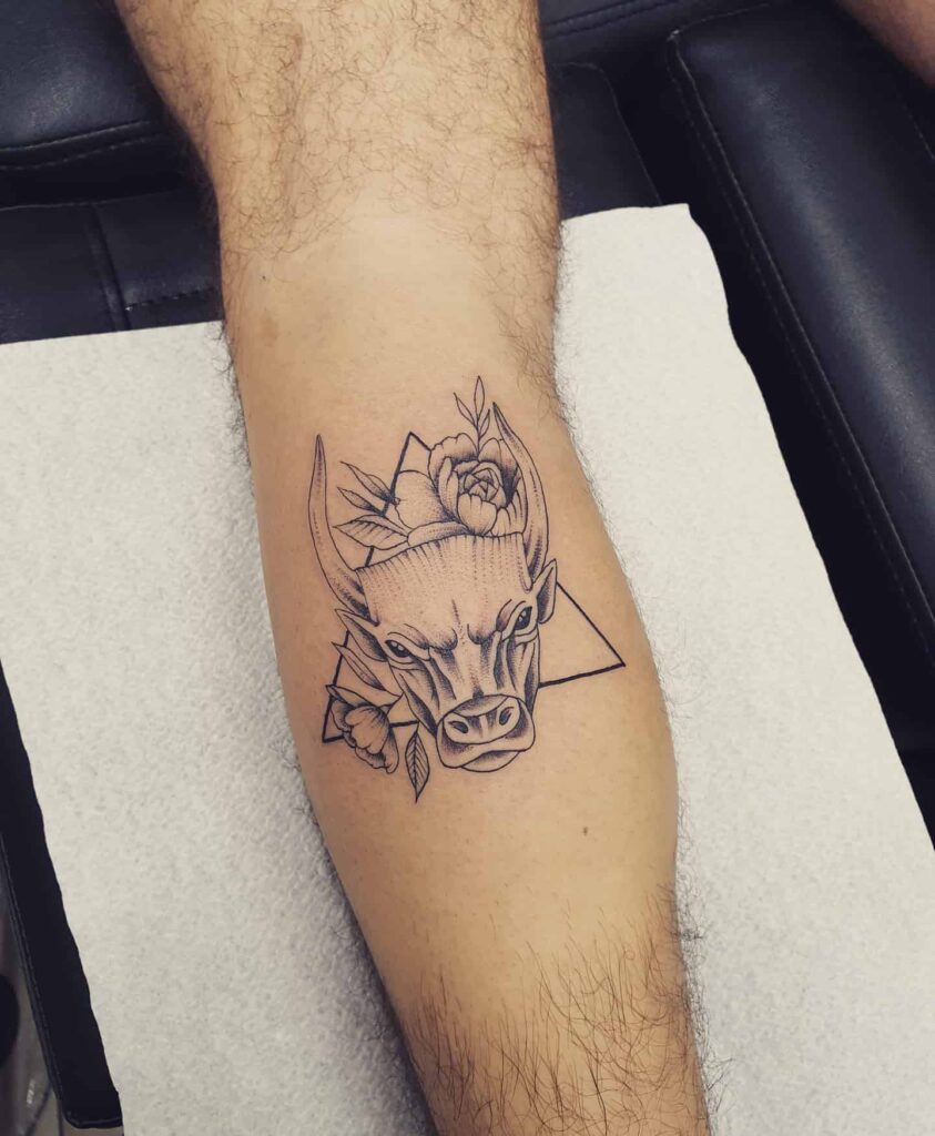 12+ Creative Taurus Tattoos Ideas To Inspire You! 12 Minimalistic Floral Bull Head Taurus Tattoos