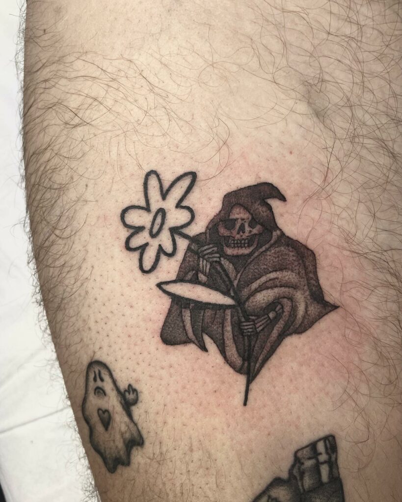 10+ Grim Reaper Tattoo Drawing Ideas That Will Blow Your Mind! 19 Minimalistic Grim Reaper Tattoo
