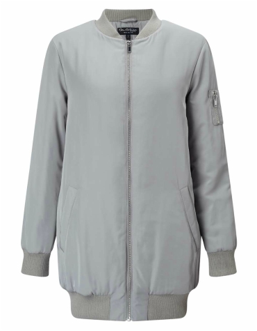 Miss Selfridge Grey Longline Bomber Jacket £22 Grey longline bomber jacket
