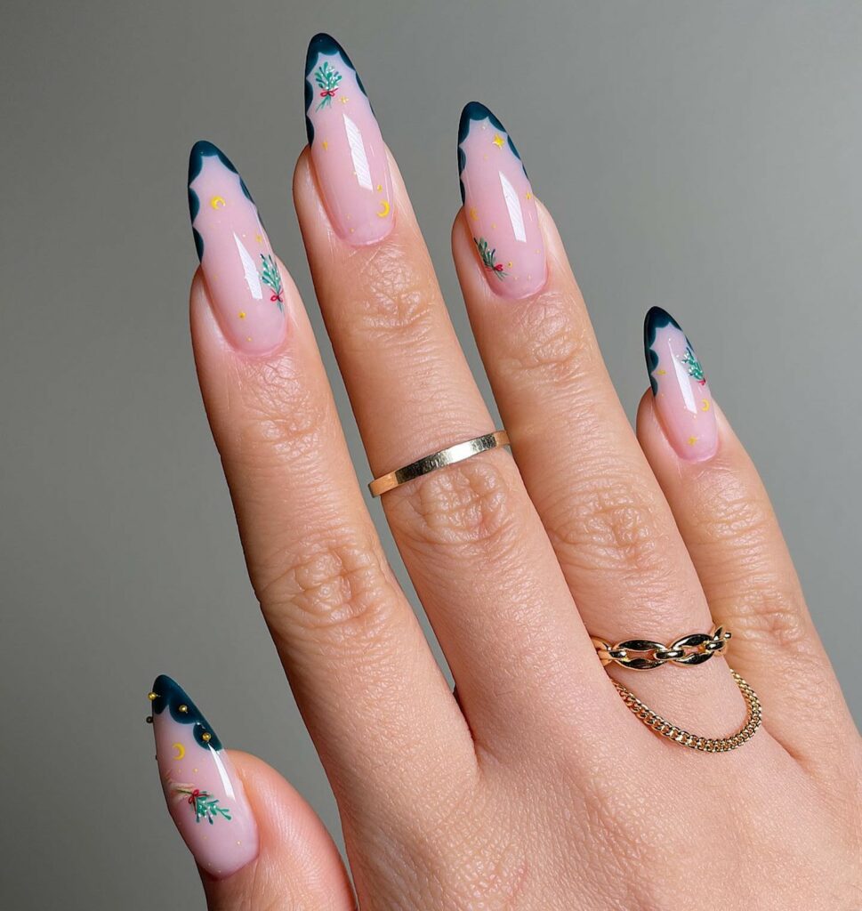 Bring Mistletoe Magic with 20 Mistletoe Nail Ideas in 2024 17 Mistletoe Nail Designs