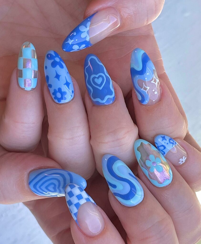 18 Latest Light Blue Nail Designs To Try In 2024! 19 Mix and Match baby blue nails