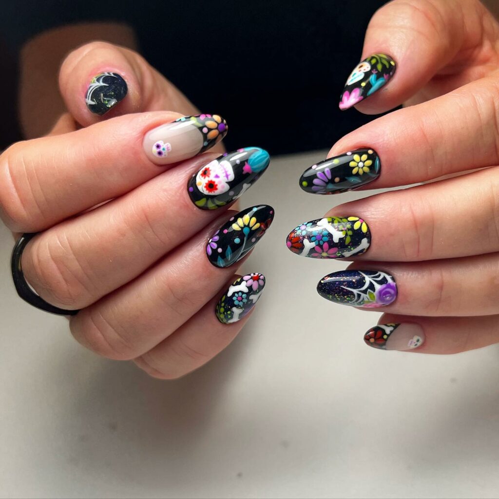 55 Latest Spider Web Nail Designs To Try In 2024! 60 Mixed Styles spider web nails