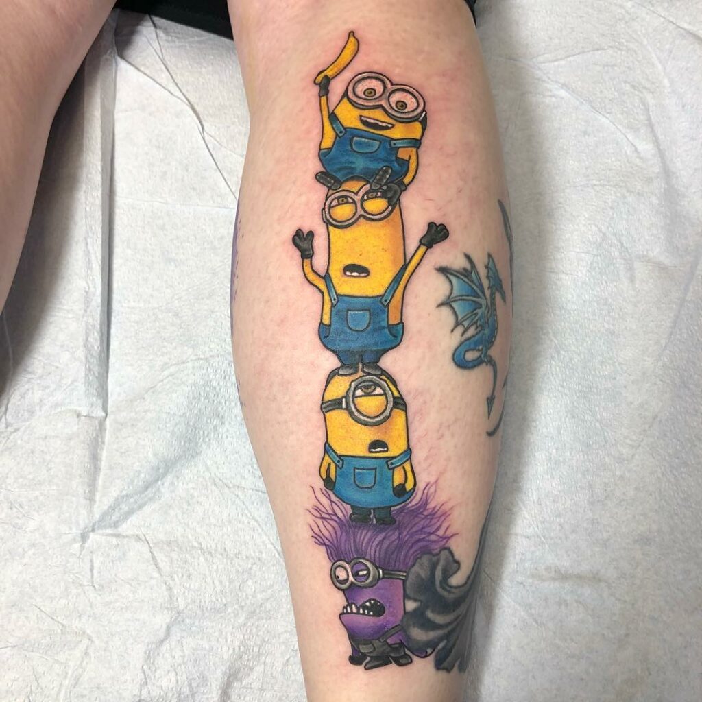 12+ Minion Tattoo Ideas To Inspire You! 18 Mixed Tumbling Minion Tattoos