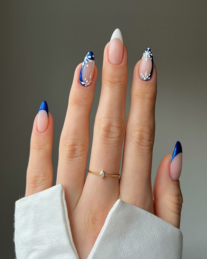 Feel Festive with 30 Blue Christmas Nail Ideas in 2024 15 Modern Take on Blue Christmas Nails
