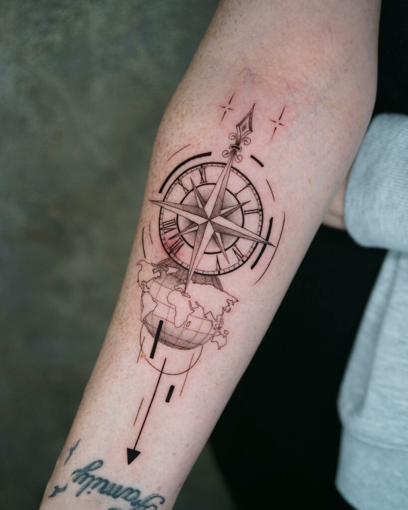 What Does A Compass Tattoo Mean 26 Monochromatic Compass Tattoo