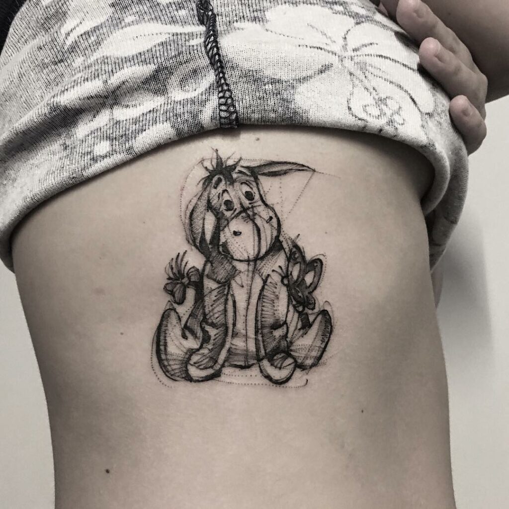 10+ Eeyore Tattoo Ideas You'll Have To See To Believe! 20 Monochromatic Eeyore Tattoo