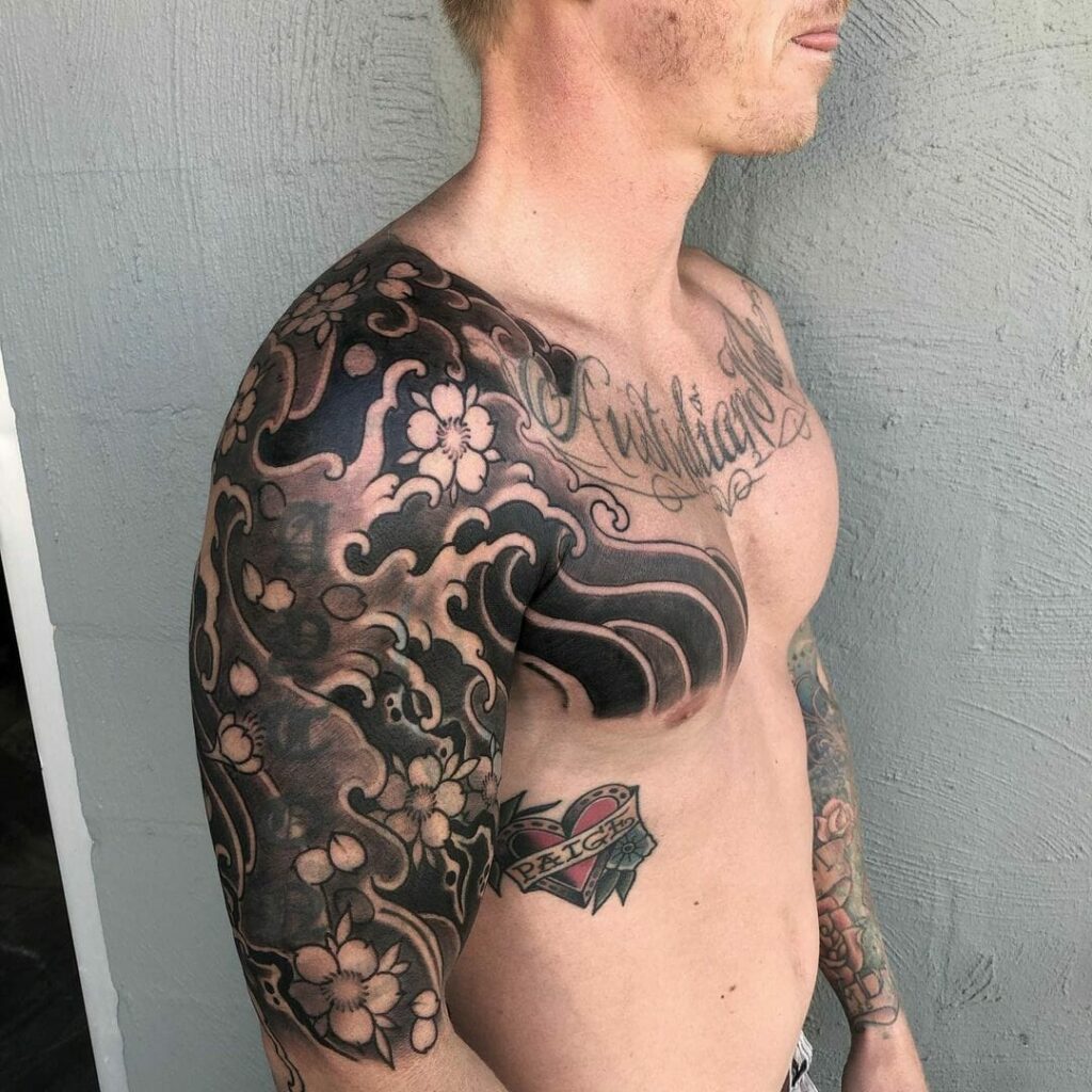 16+ Japanese Water Tattoo Ideas To Inspire You! 16 Monochromatic Japanese Water Tattoo