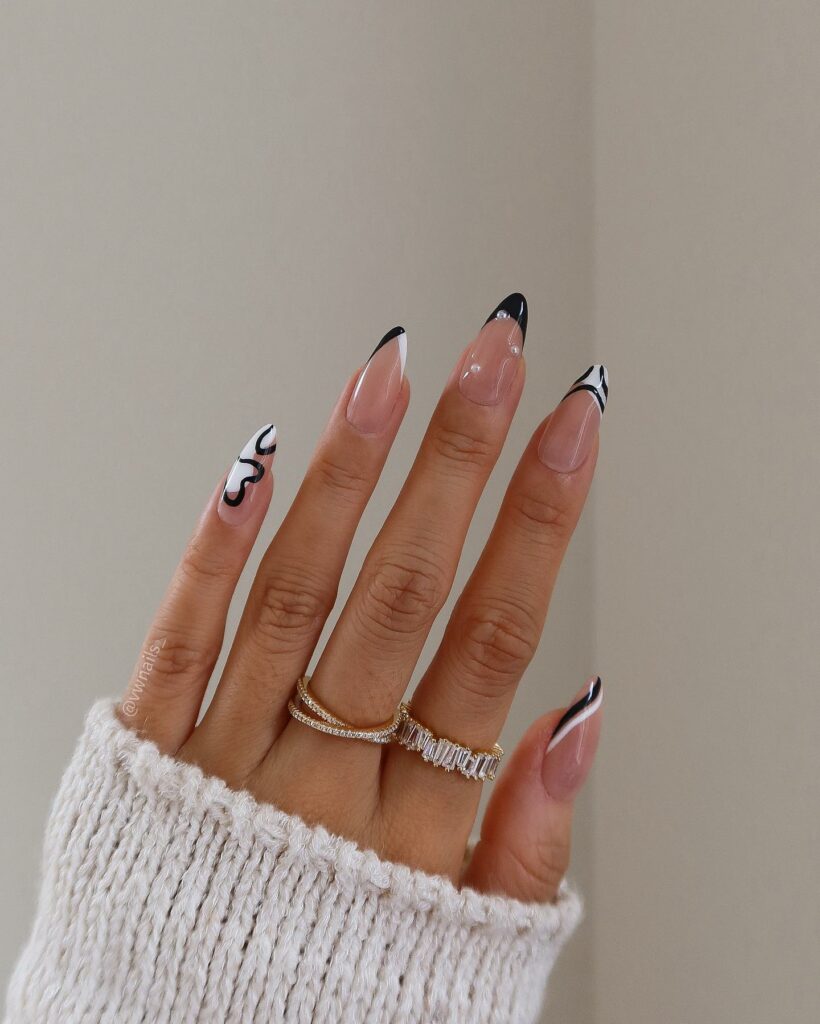 Try 30 Black French Tip Almond Nail Designs of 2024 31 Monochrome Gradient