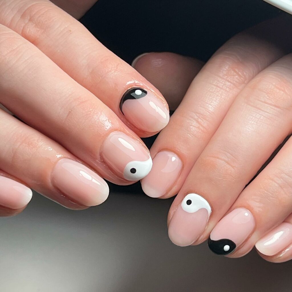 27 Latest Yin-Yang Nail Designs To Try In 2024! 19 Monochrome Yin Yang Nails for the Minimalist