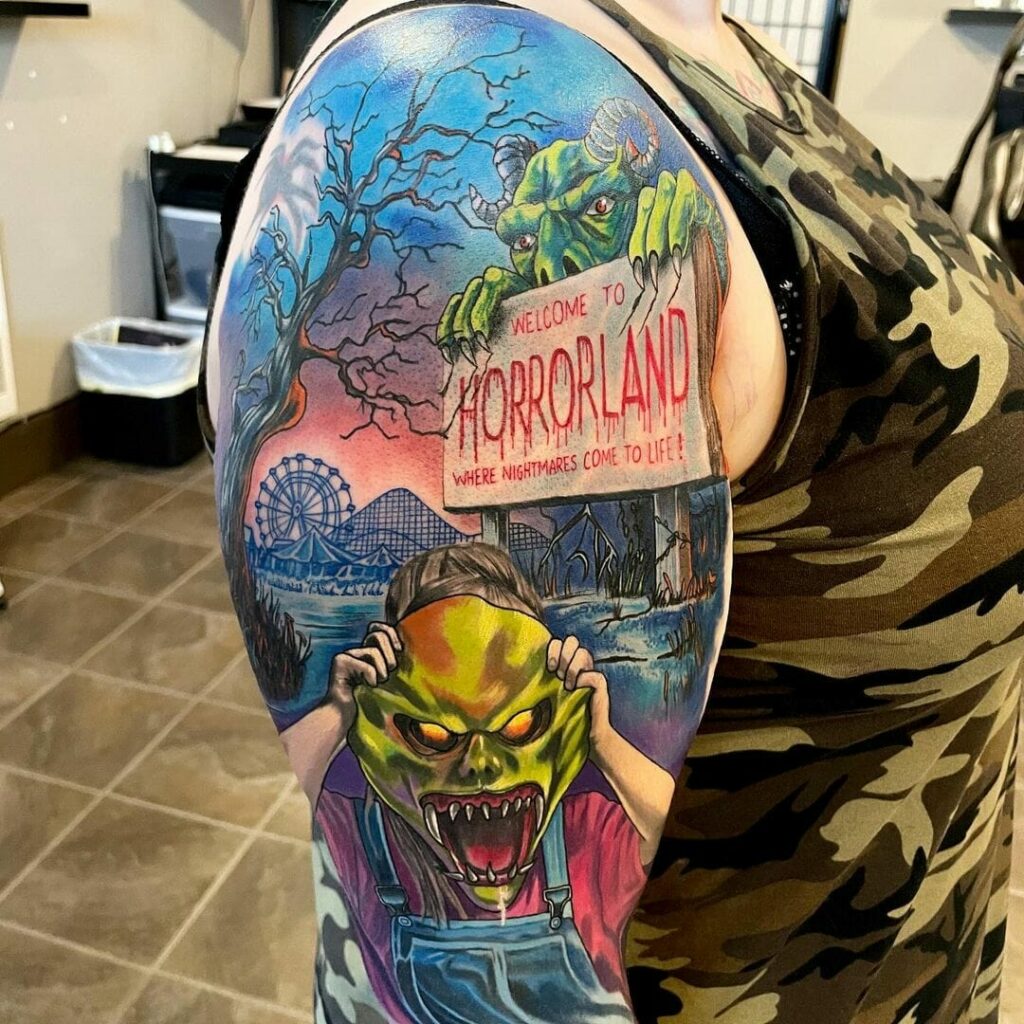 11+ Goosebumps Tattoo Ideas That Will Blow Your Mind! 15 Monster Mask And Carly At HorrorLand