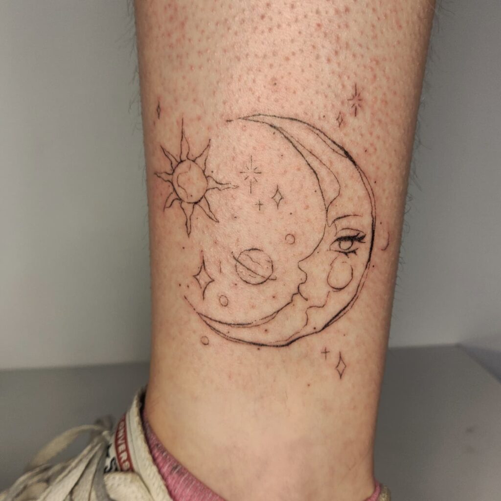 11+ Star Tattoo on Foot Ideas That Will Blow Your Mind! 13 Moon and Star Tattoo On Foot