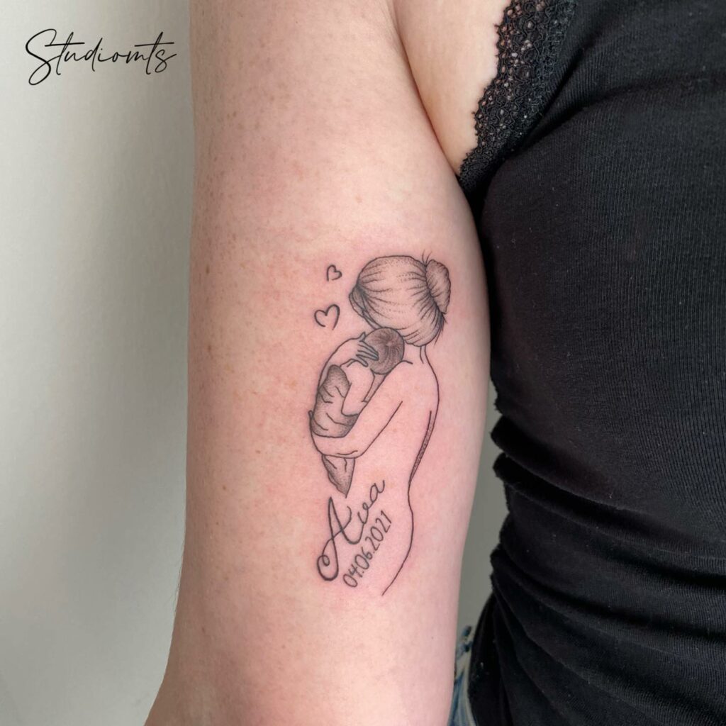 10+ Baby Tattoo For Mom Ideas That Will Blow Your Mind! 17 Mother Holding Baby Tattoo
