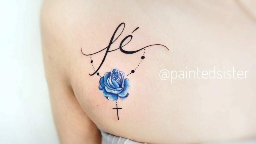 12+ Hand Rosary Tattoo Ideas To Inspire You 12 Mother Mary Faith Blue Rosary Beads Tattoo Ideas