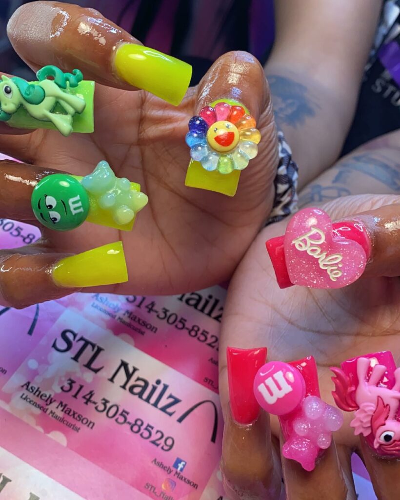 Quirky Duck Nail Designs to Try in 2024 🦆 34 Multi Color Duck Nails
