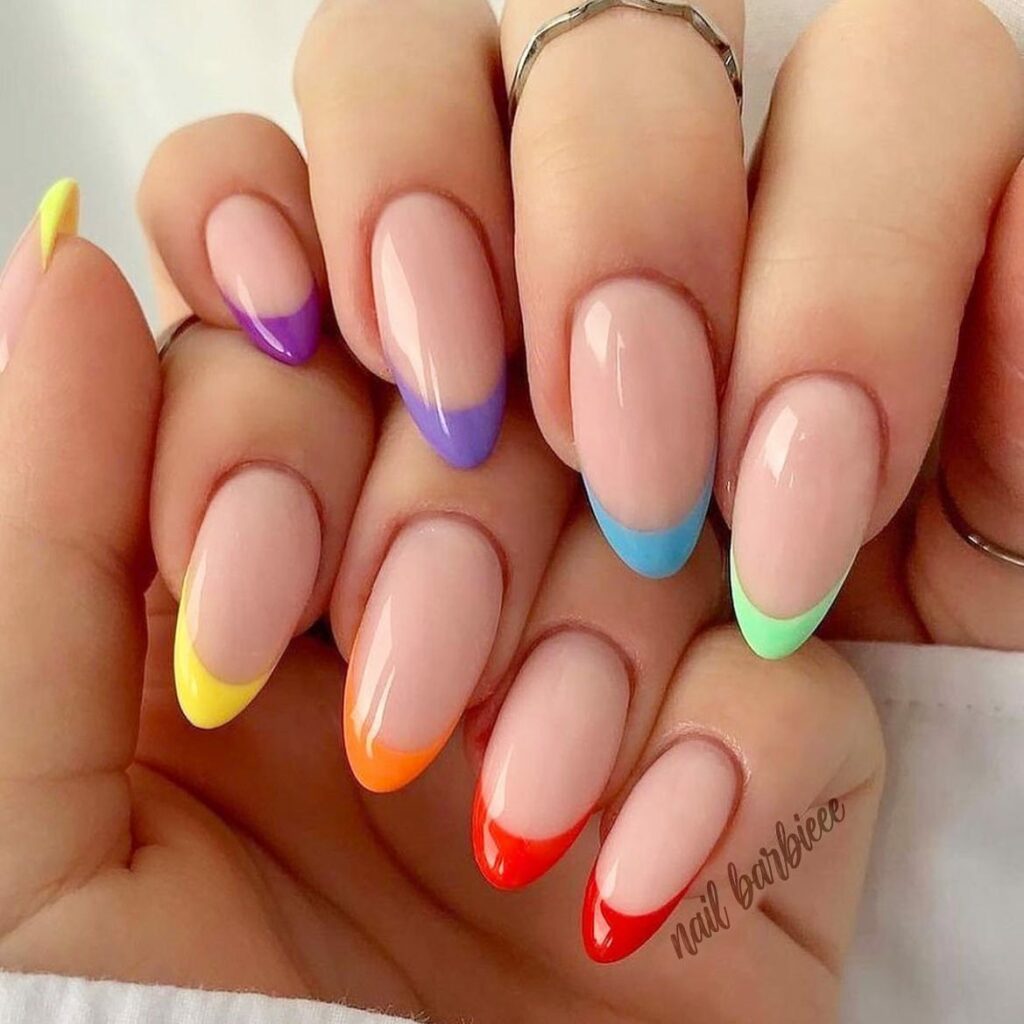 26 LATEST FRENCH MANICURE IDEAS TO TRY IN 2024! 24 Multi-Stripe French