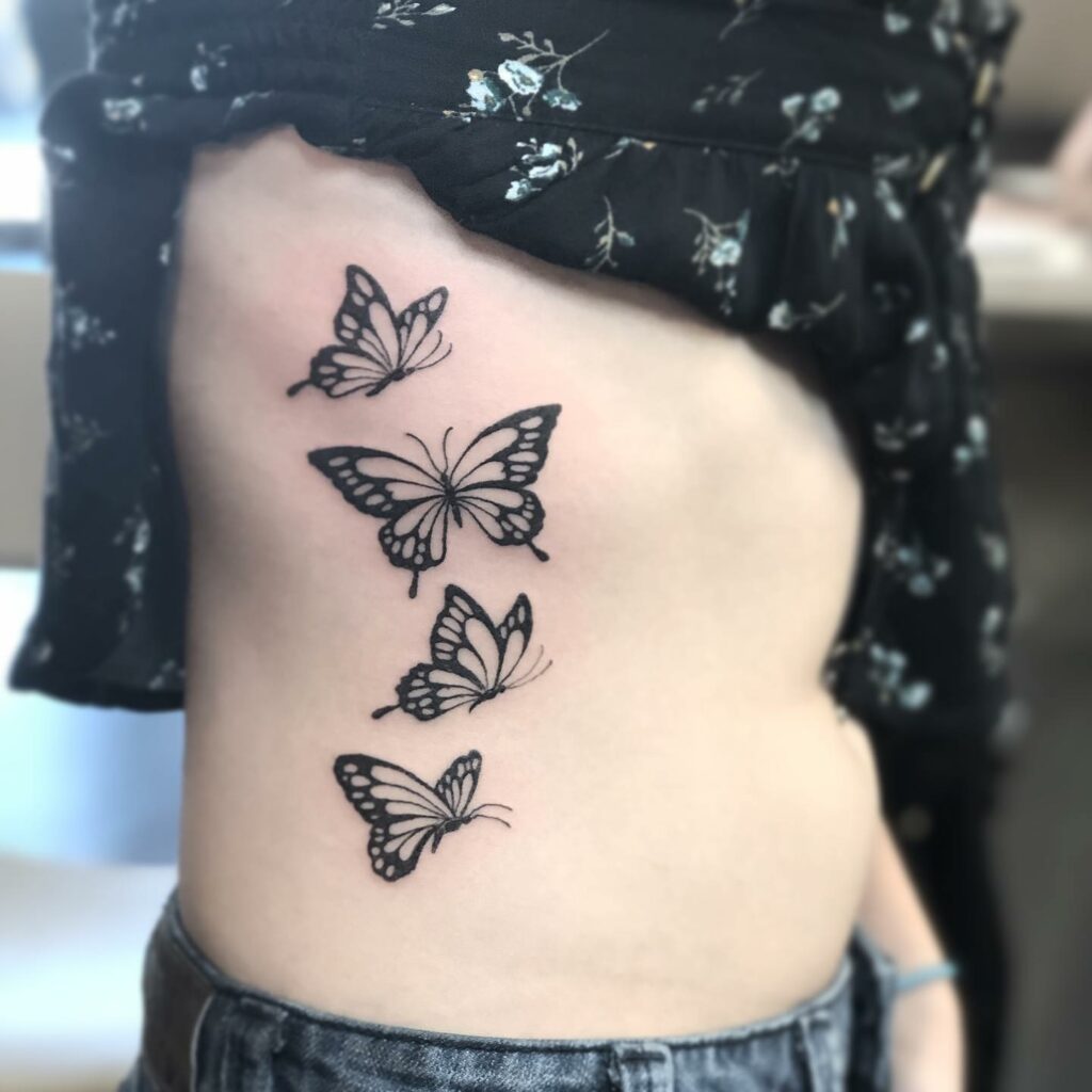 14+ Butterfly Tattoo Ribs Ideas To Inspire You! 22 Multiple Butterflies For A Tattoo