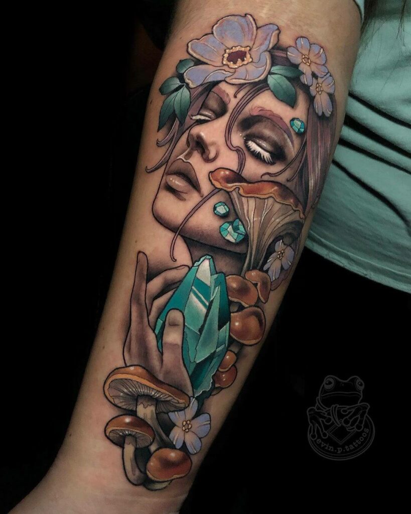 11+ Neo Tattoo Ideas That Will Blow Your Mind! 17 Mystical Neo Traditional Portrait Tattoos