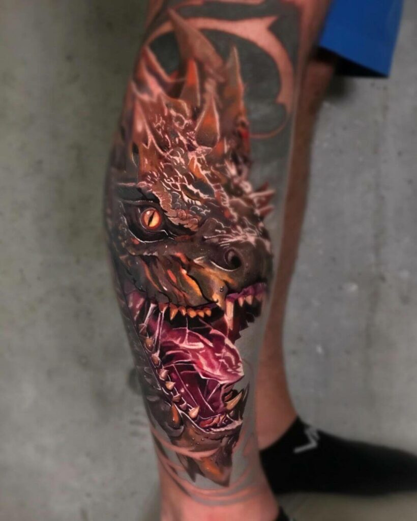 12+ Colored Dragon Tattoo Ideas To Inspire You! 19 Mythological Red Dragon Tattoo