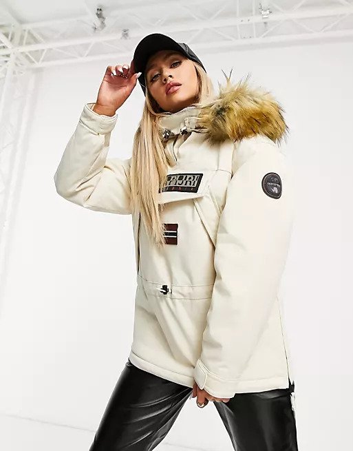 Discover the Top 20 Brands Similar to Canada Goose in 2024 22 Napapijri Skidoo hooded jacket in cream