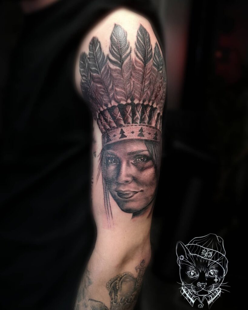 12+ Western Tattoo Sleeve Ideas To Inspire You! 17 Native American Woman Western Sleeve Tattoo