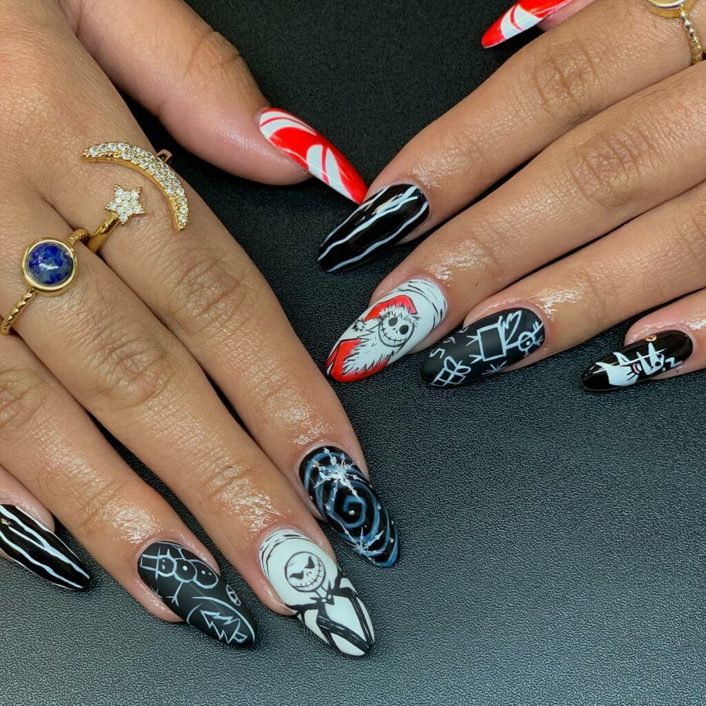 30 Latest Nightmare Before Christmas Nails Ideas! 31 Natural Black Nightmare Before Christmas Nails