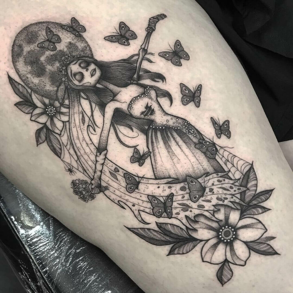 11+ Corpse Bride Tattoo Ideas That Will Blow Your Mind! 11 Nature Corpse Bride Tattoo