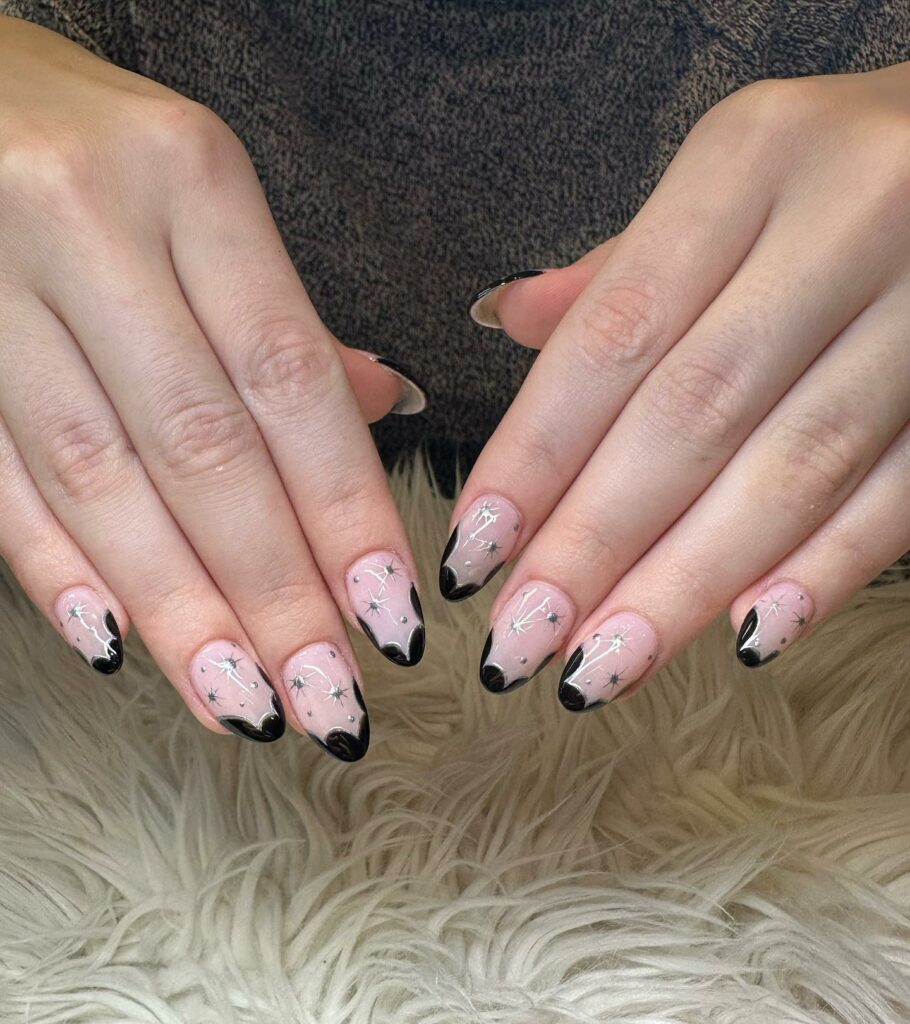 45 Latest Short Black Nail Designs To Try In 2024! 51 Nautical Stripes short