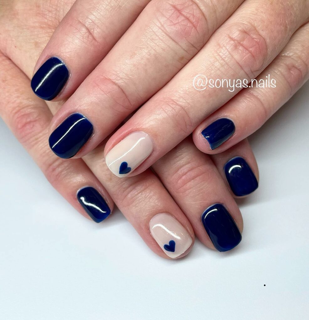 Navy blue and a tiny heart