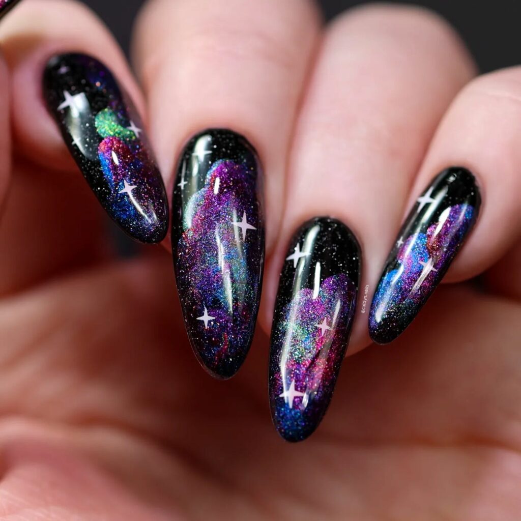 Explore 19 Fresh Star Nail Designs for 2024 29 Nebula Nails