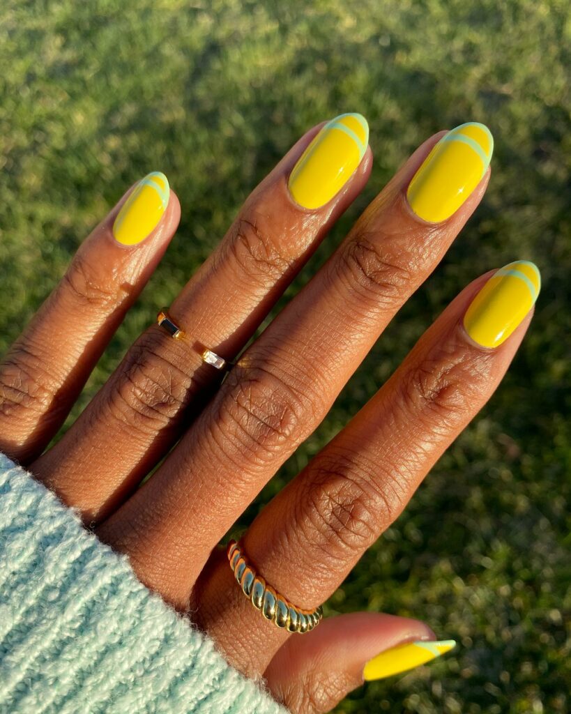 50 Latest February Yellow Nail Designs To Try in 2024! 43 Double French Yellow Nails